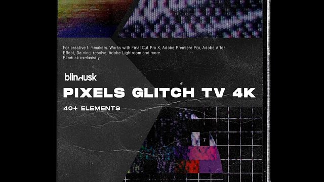 4K模拟复古电视纹理像素干扰效果素材包 附音效 Blindusk PIXELS GLITCH TV