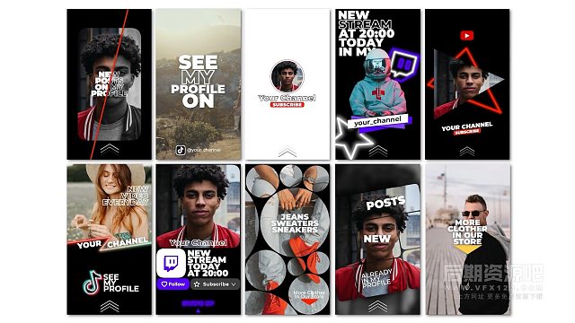 fcpx插件 10组竖屏社交推广图文展示模板 支持M1 Ins Stories v2