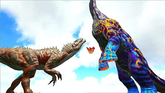 方舟恐龙对战：真龙VS大恐龙，战斗力不是一个级别！