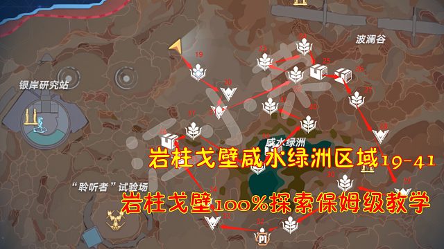 幻塔：岩柱戈壁咸水绿洲区域19-41！岩柱戈壁100%探索保姆级教学