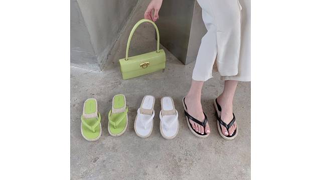 草编渔夫鞋懒人外穿人字拖女鞋