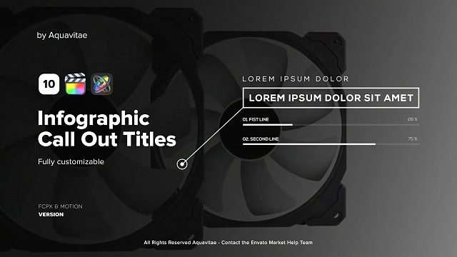 fcpx插件 线条呼出信息图表标题动画模板 支持M1 Infographic Call Out Ti
