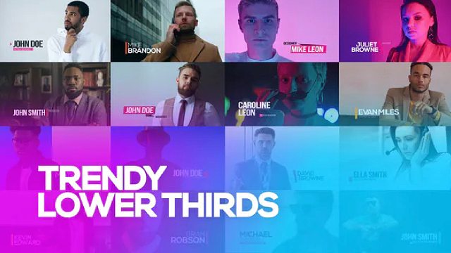fcpx插件 16组简约干净人名介绍字幕条模板 支持M1 Trendy Lower Thirds