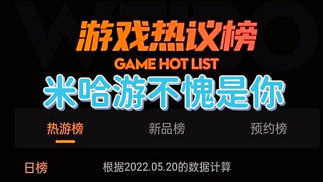 520游戏热议榜曝光，米哈游新作又是神作啊！