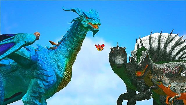 方舟恐龙对战：冰霜巨龙大战方舟生物，谁才是它的挑战壁垒！