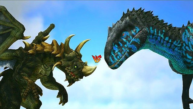 方舟恐龙对战：格雷维奥雷克斯vs大型恐龙！