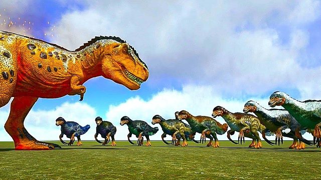 方舟恐龙对战：阿尔法恐龙vs喉龙，小伙伴们见过吗？