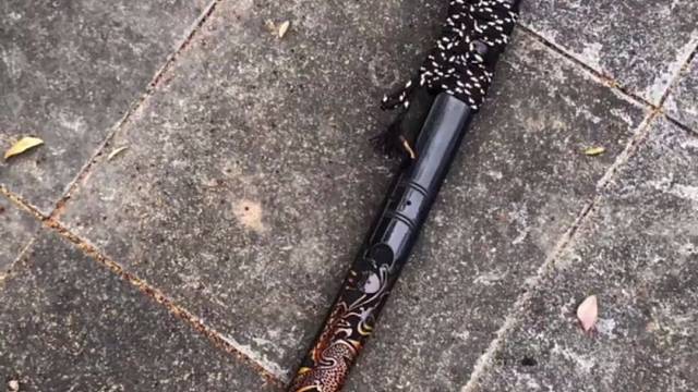 26寸花纹钢石洗工艺系列油漆鞘铜装武士刀