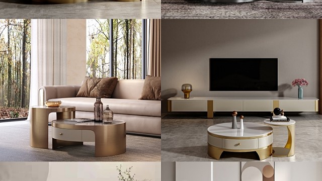 茶几大小组合轻奢极简风格
