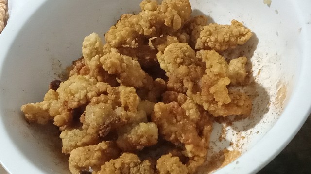 自己做的小酥肉可还行，不好看，单好吃