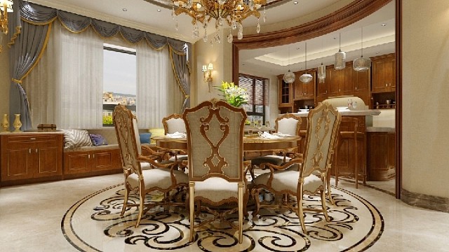 欧式别墅餐厅设计线象空间之禧上装饰全案整装#设计案例分享#家装装修