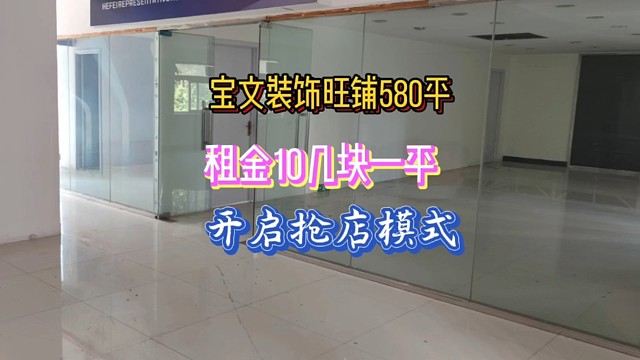 刚出来的宝文装饰广场580平旺铺，10几块一平，先到先得速度了#找店选址#好店推荐#同城店铺