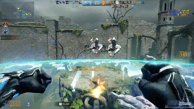 蓝猴爆盾杀四个，极限抢强化舱。