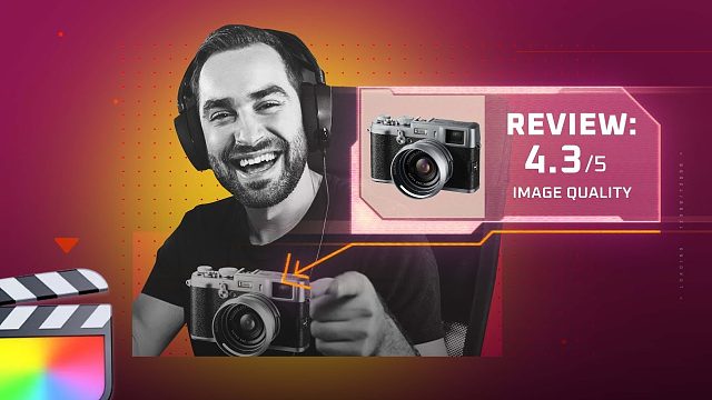 fcpx插件 25组科技数码评测线条呼出图文面板标题动画 Geek Pop