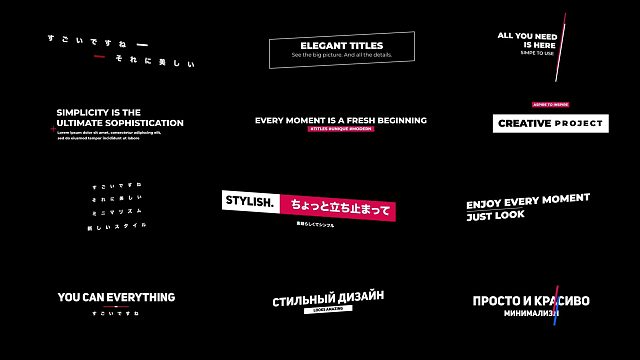 fcpx插件 12组时尚简洁文字标题排版动画模板 支持M1+ Minimal Titles