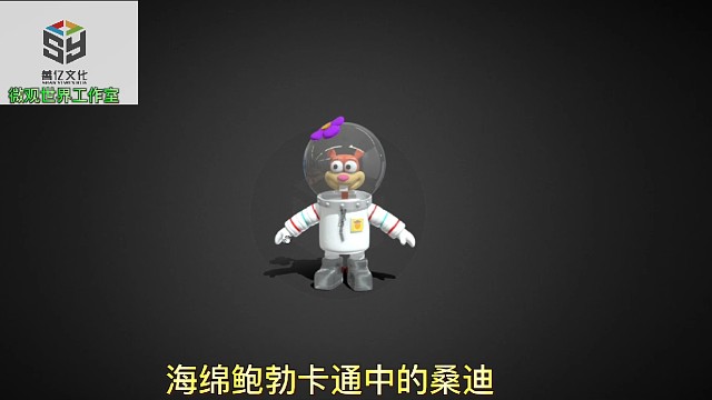 3D打印3D建模海绵鲍勃卡通中的桑迪微观世界工作室