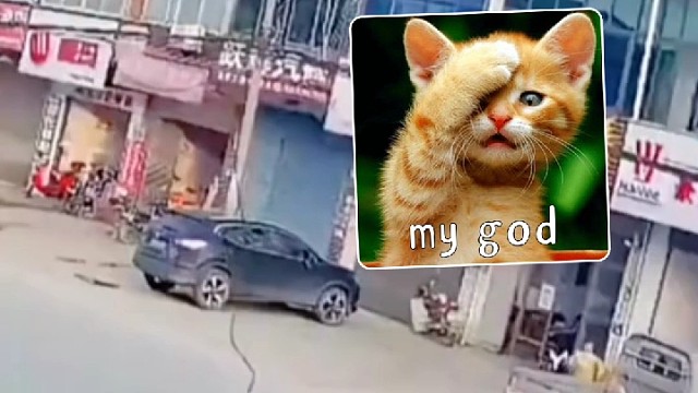 惊险一幕，还好刹车及时