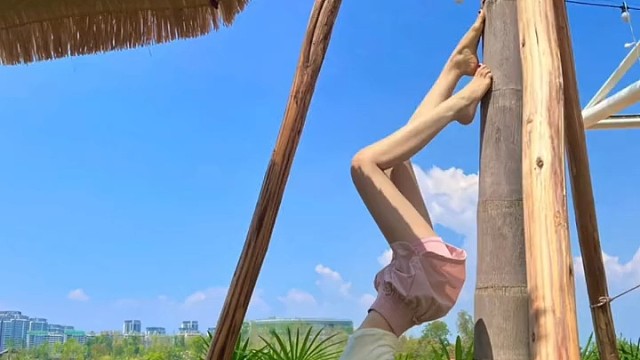 美女瑜伽，这腿打几分