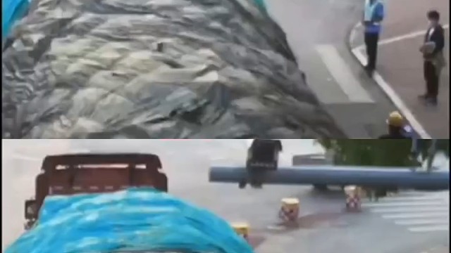 货车右转交警吹救下一命