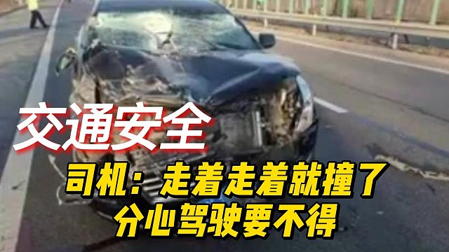 司机：走着走着就撞了，分心驾驶要不得！