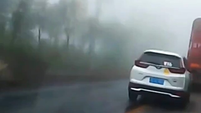 雾天开车别乱开，太害人了