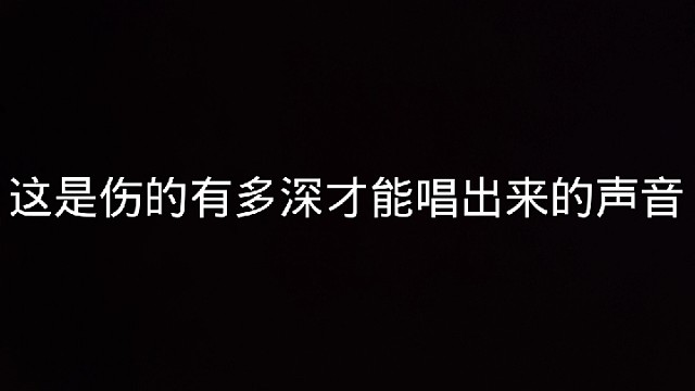 这是被伤的有多深才能唱出来的声音