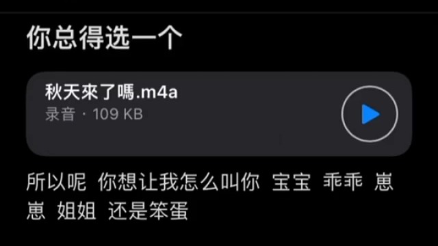 所以呢你想让我叫你什么，