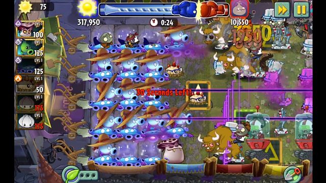 植物大战僵尸2经典版体验之旅的直播间 早期打超z用一阶植物打分