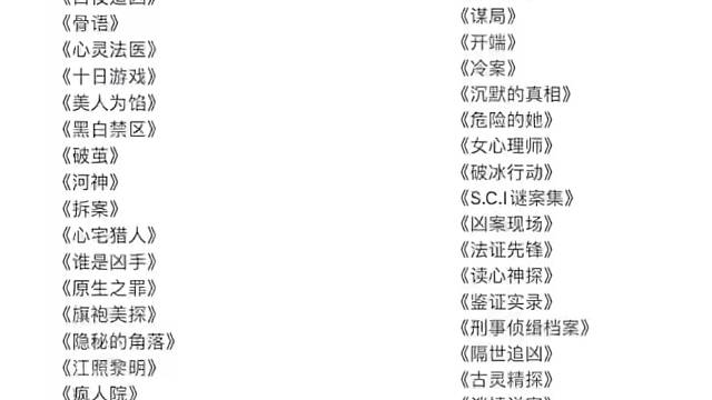 推理，悬疑，破案剧