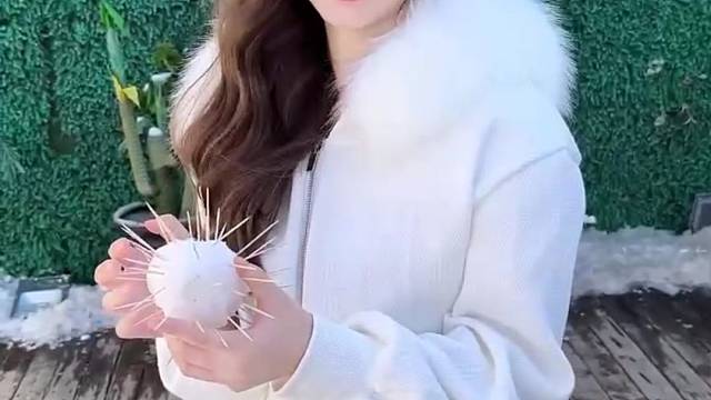 跟我姐打雪仗。