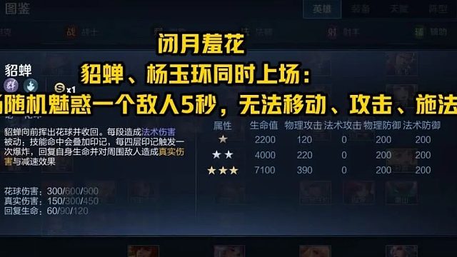 一个很少人点的天赋-闭月羞花