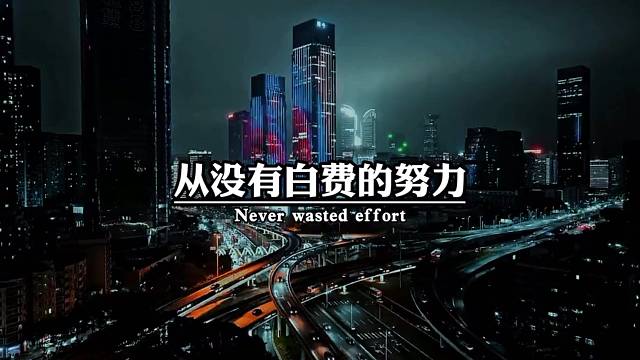 从没有白费的努力，也没有碰巧的成功。别总是抱怨生活不够，幸运，是你欠了生活一份努力