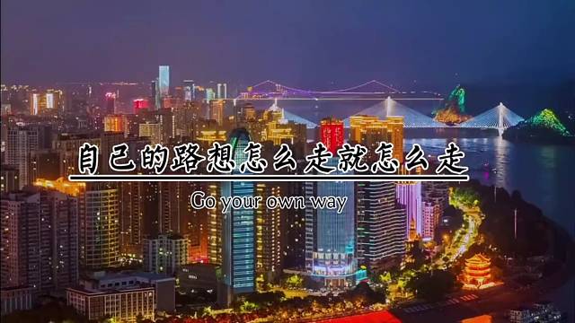 自己的路想怎么走就怎么走，不要管别人怎么说，钱自己赚苦，自己吃，风风雨雨自己扛，酸甜苦辣自己尝。