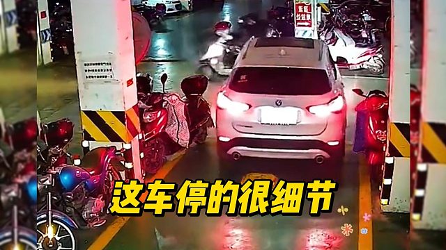 这车停的很细节