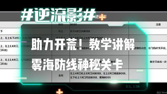 逆流影552：助力开荒！雾海防线神秘关卡教学讲解