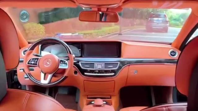 奔驰06年的改款升级222款爱马仕橙内饰案例效果图视频！