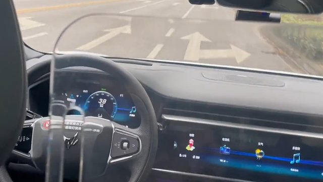 打了一辆无人车。 全程方向盘自己动，好神奇呐