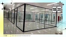 巧用玻璃隔断，让自己的办公室又大又亮#玻璃隔断 #极简窄边门#办公隔断 #高隔间 #隔断门