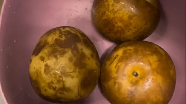 河南男朋友第一次尝试东北冻梨