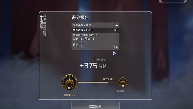 【LY乐鱼】新赛季黄金局加大分