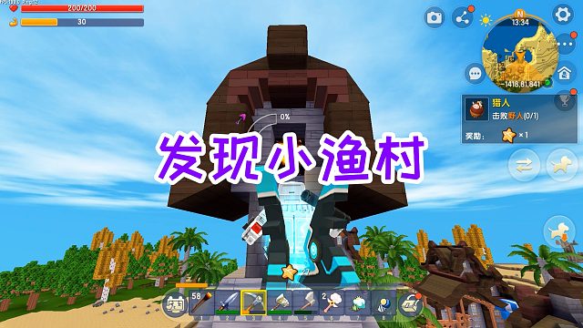 迷你世界雷神生存5：遇到怪物，找到穷酸的雨林，还发现小渔村