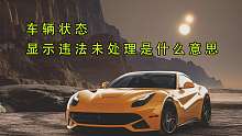 车辆状态显示违法未处理是什么意思？