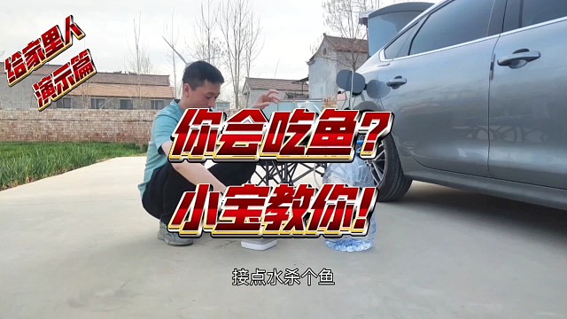 钓了的鱼做了，小宝吃鱼，演示篇。