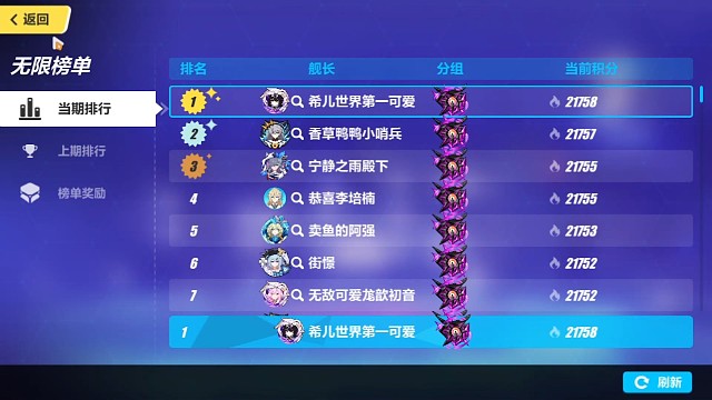 官服榜一榜二！维姐乱鲨491扰动量子机甲大龙虾758分！