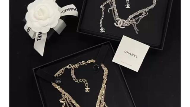 小香多层链条流苏项链