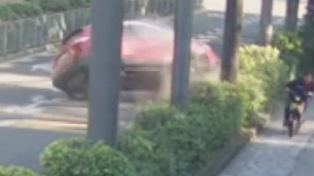 司机分心驾驶致车辆撞树后侧翻，只因低头“捡”手机