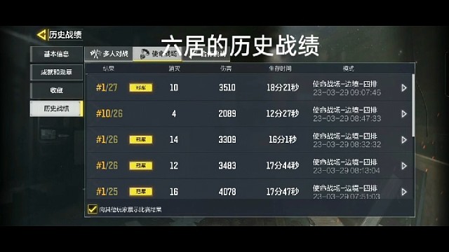 六居的历史战绩