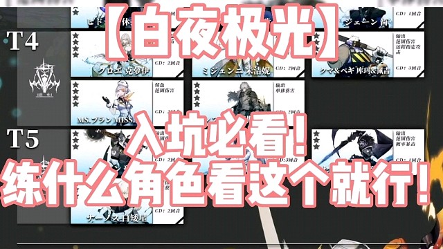 【白夜极光】入坑必看！练什么角色看这个就行！