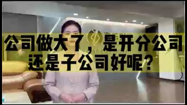 公司做大了，开分公司好还是子公司好？