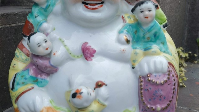 景德镇陶瓷五子戏弥勒佛摆件